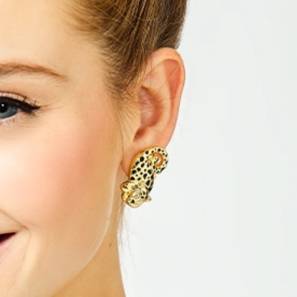 Lilly Pulitzer Cheetah, earrings & bracelet! Leopard gold - Picture 2 of 7